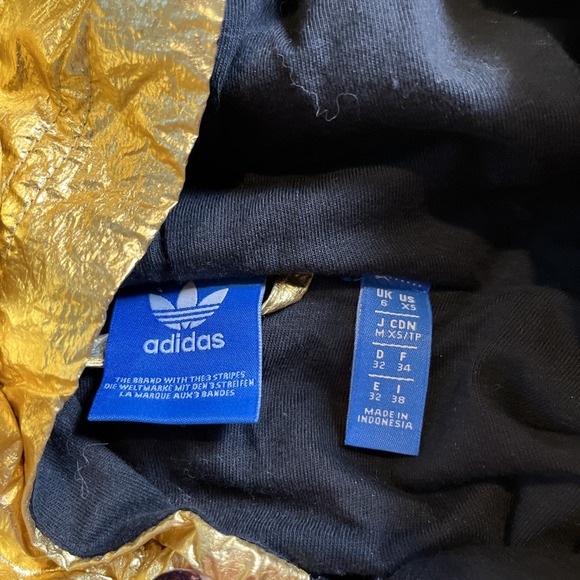 Adidas Originals Golden Windbreaker Hooded Lined Half-Zip BR0290 Women's XS - Picture 7 of 11